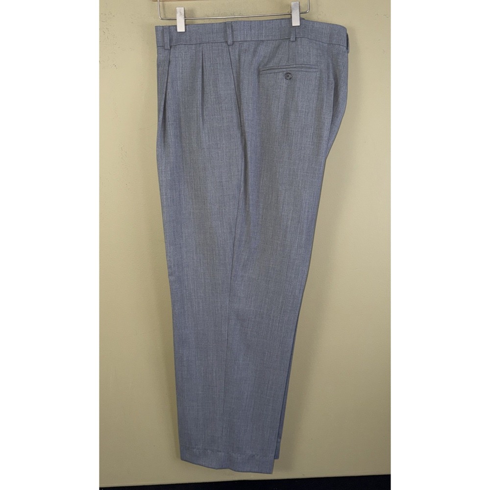 Paul Frederick Gray Dress Pants 100% Worsted Wool 46W